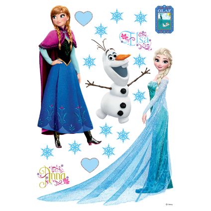 Disney sticker mural La Reine des neiges Anna & Elsa bleu, violet et blanc - 42,5 x 65 cm - 600112
