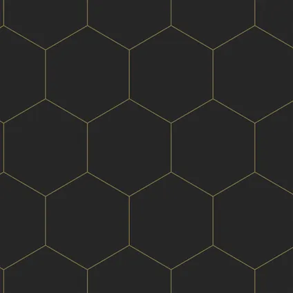 ESTAhome behang hexagon zwart en goud - 0,53 x 10,05 m - 139313 9