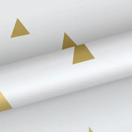 ESTAhome behang grafische driehoeken glanzend goud en wit - 53 cm x 10,05 m - 138943 7