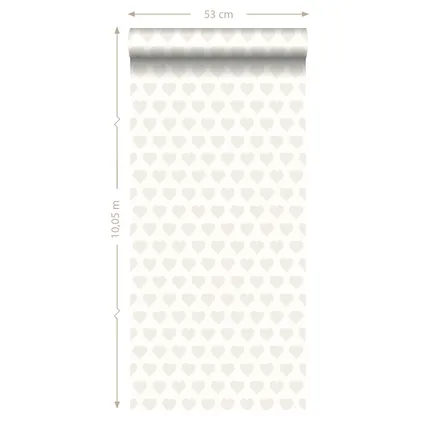 ESTAhome behang harten wit en zilver - 53 cm x 10,05 m - 136811 10
