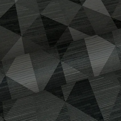 eco-texture vliesbehangpapier grasweefsel in grafisch 3D motief antraciet grijs 6