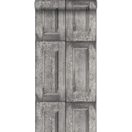 ESTAhome behangpapier paneeldeuren grijs - 53 cm x 10,05 m - 138209