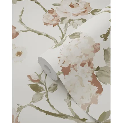 ESTAhome behang vintage bloemen gebroken wit en oudroze - 0.53 x 10.05 m - 139406 8