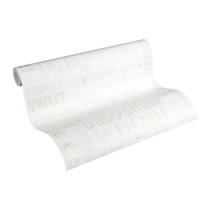 A.S. Création behang tekst crème, goud en wit - 53 cm x 10,05 m - AS-358471 3