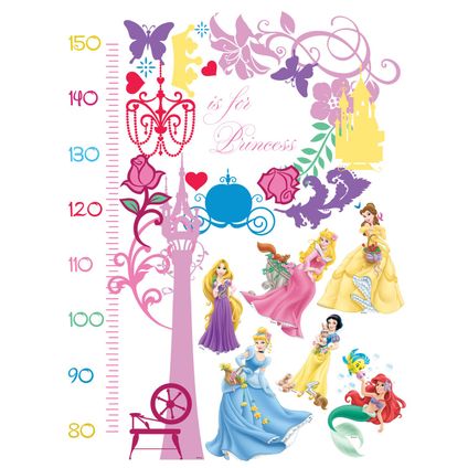Disney muursticker prinsessen roze, paars en geel - 65 x 85 cm - 600209