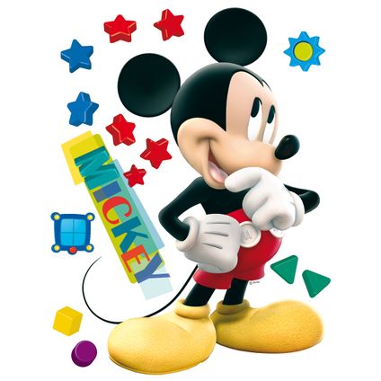Disney muursticker Mickey Mouse geel, rood en blauw - 65 x 85 cm - 600186