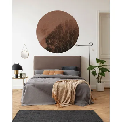 Komar papier peint panoramique rond adhésif New Morning marron terracotta - Ø 125 cm - 611160 2