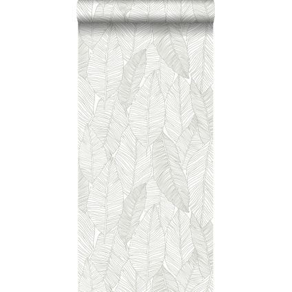 ESTAhome behang getekende bladeren warm grijs - 0,53 x 10,05 m - 139009