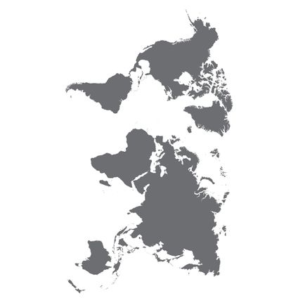 Sanders & Sanders muursticker wereldkaart grijs - 65 x 85 cm - 600272