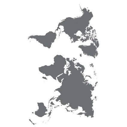 Sanders & Sanders muursticker wereldkaart grijs - 65 x 85 cm - 600272 2