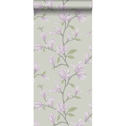 Origin Wallcoverings behang magnolia zeegroen en lila paars - 53 cm x 10,05 m
