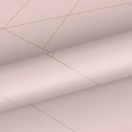 ESTAhome behang grafische lijnen zacht roze en goud - 0,53 x 10,05 m - 139211 7