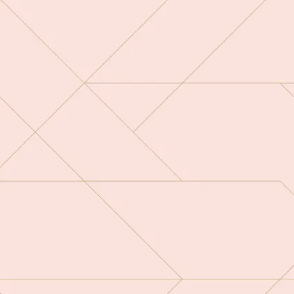 ESTAhome behang grafische lijnen zacht roze en goud - 0,53 x 10,05 m - 139211 8