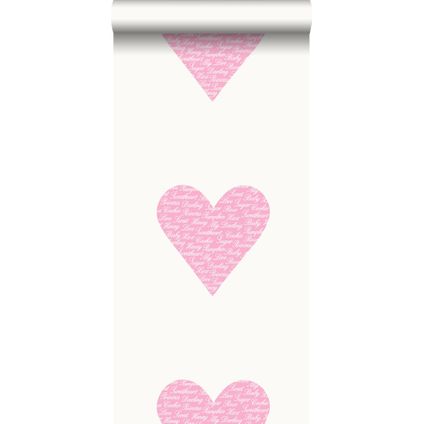 ESTAhome papier peint cœurs rose - 53 cm x 10,05 m - 114636