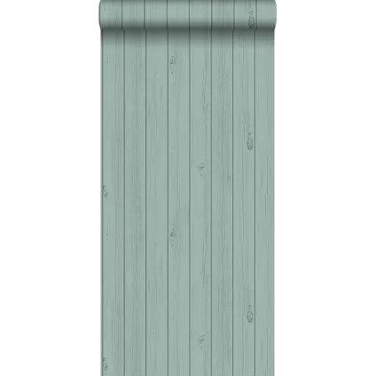 ESTAhome behang smalle sloophout planken saliegroen - 53 cm x 10,05 m - 128852