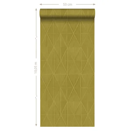 ESTAhome eco-texture vliesbehangpapier origami motief okergeel - 0,53 x 10,05 m 9