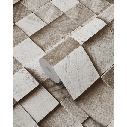 ESTAhome behangpapier 3D-houtmotief bruin - 53 cm x 10,05 m - 138530 8