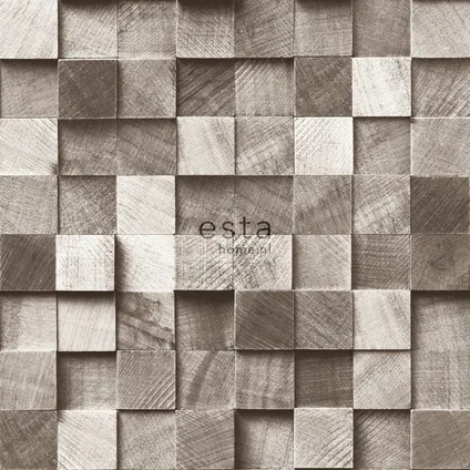 ESTAhome behangpapier 3D-houtmotief bruin - 53 cm x 10,05 m - 138530 9