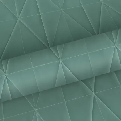 Origin Wallcoverings eco-texture vliesbehangpapier origami motief vergrijsd groen 4