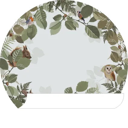 ESTAhome zelfklevende behangcirkel bosdieren groen en bruin - Ø 70 cm - 159069 5