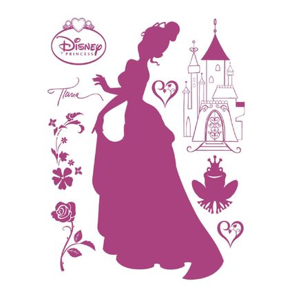 Disney muursticker de Prinses en de Kikker lila roze - 65 x 85 cm - 600197