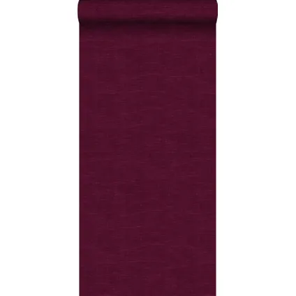 ESTAhome behangpapier effen linnenstructuur bordeaux rood - 53 cm x 10,05 m - 148697