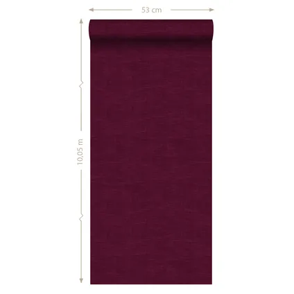 ESTAhome behangpapier effen linnenstructuur bordeaux rood - 53 cm x 10,05 m - 148697 8