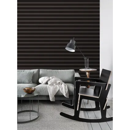 ESTAhome behangpapier horizontale streep zwart - 53 cm x 10,05 m - 115615 5