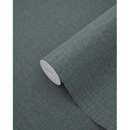 ESTAhome behangpapier effen denim jeans structuur vergrijsd groen - 0,53 x 10,05 m 7
