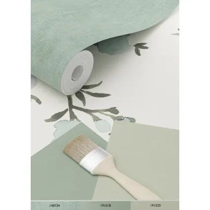 ESTAhome eco-texture vliesbehangpapier kersenbloesems beige en lila paars 6