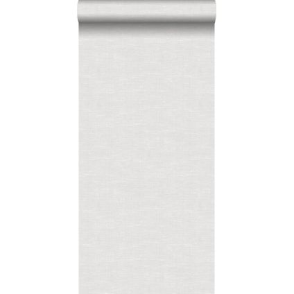 ESTAhome behangpapier effen linnenstructuur licht warm grijs - 53 cm x 10,05 m