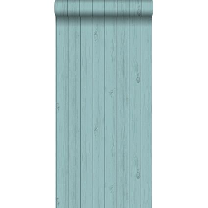 ESTAhome behang smalle sloophout planken vergrijsd zeegroen - 53 cm x 10,05 m