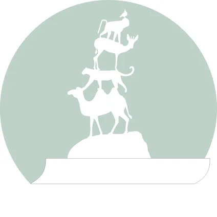 ESTAhome zelfklevende behangcirkel gestapelde dieren mintgroen - Ø 70 cm - 158977 4