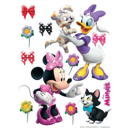 Disney sticker mural Minnie Mouse & Daisy Duck rose, rouge et violet - 65 x 85 cm - 600136