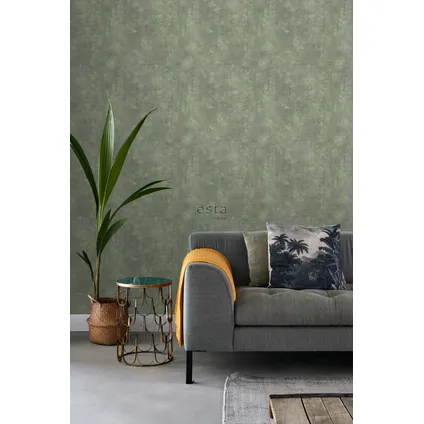 ESTAhome behang betonlook vergrijsd groen - 50 x 900 cm - 148756 4