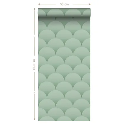 ESTAhome behangpapier art deco motief vergrijsd groen - 50 x 900 cm - 139466 10