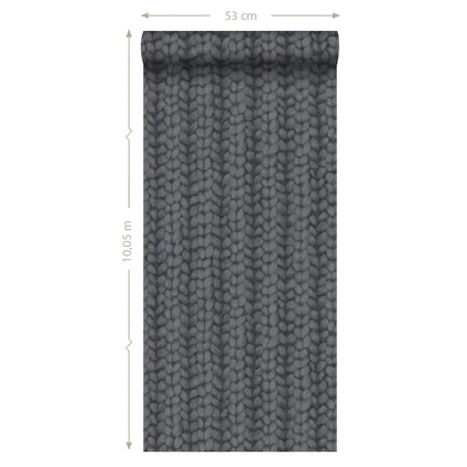 ESTAhome behang grof breisel zwart - 53 cm x 10,05 m - 148345 10