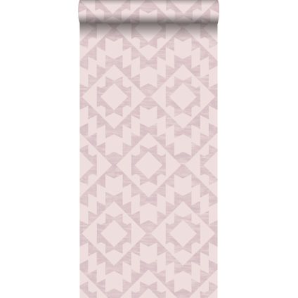 ESTAhome behang Marrakech aztec tapijt lila roze - 53 cm x 10,05 m - 148676
