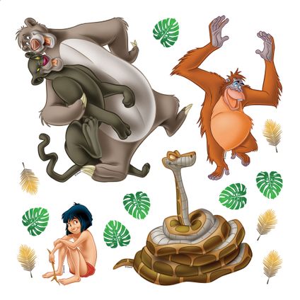 Disney sticker mural Le Livre de la jungle marron, beige et vert - 30 x 30 cm - 600222