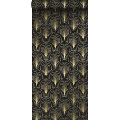 ESTAhome behang art deco motief zwart en goud - 0,53 x 10,05 m - 139457