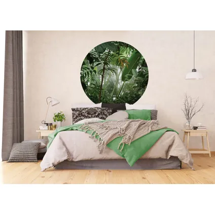 Sanders & Sanders papier peint panoramique rond adhésif feuilles tropicales vert - Ø 140 cm - 601137 2