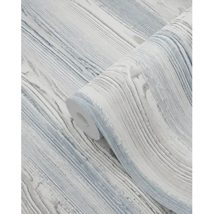 ESTAhome behang hout motief blauw en grijs - 53 cm x 10,05 m - 148626 8