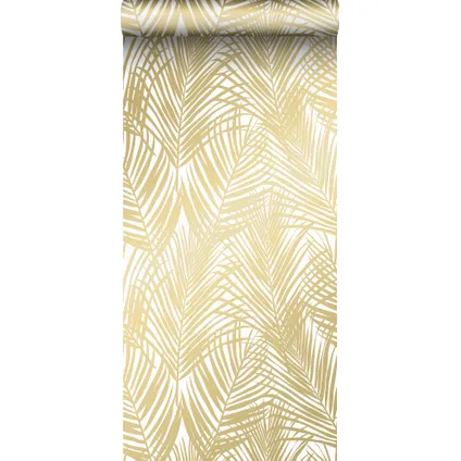 ESTAhome papier peint feuilles de palmier or et blanc - 0,53 x 10,05 m - 139301