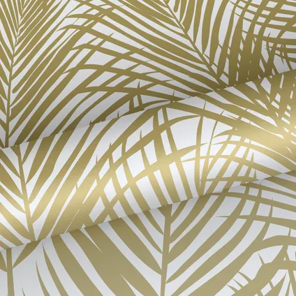 ESTAhome papier peint feuilles de palmier or et blanc - 0,53 x 10,05 m - 139301 6
