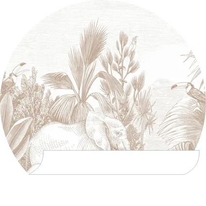 ESTAhome zelfklevende behangcirkel jungle-motief beige - Ø 70 cm - 159077 7