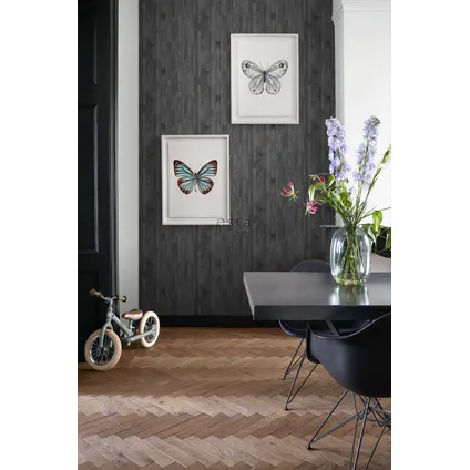 ESTAhome behang vintage sloophout planken zwart en bruin - 53 cm x 10,05 m - 128841 4