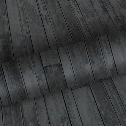 ESTAhome behang vintage sloophout planken zwart en bruin - 53 cm x 10,05 m - 128841 6