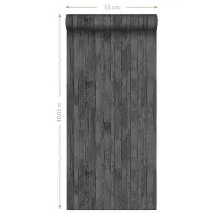 ESTAhome behang vintage sloophout planken zwart en bruin - 53 cm x 10,05 m - 128841 8