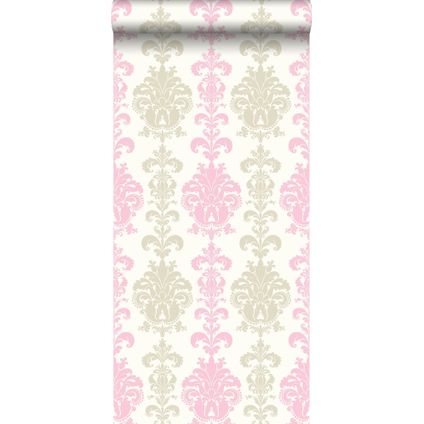 ESTAhome behangpapier barokprint zacht roze - 53 cm x 10,05 m - 115729