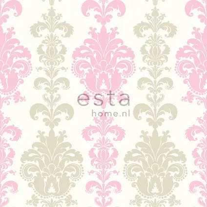 ESTAhome behangpapier barokprint zacht roze - 53 cm x 10,05 m - 115729 5
